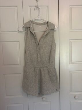 Abercrombie & Fitch Heather Gray Collared Romper